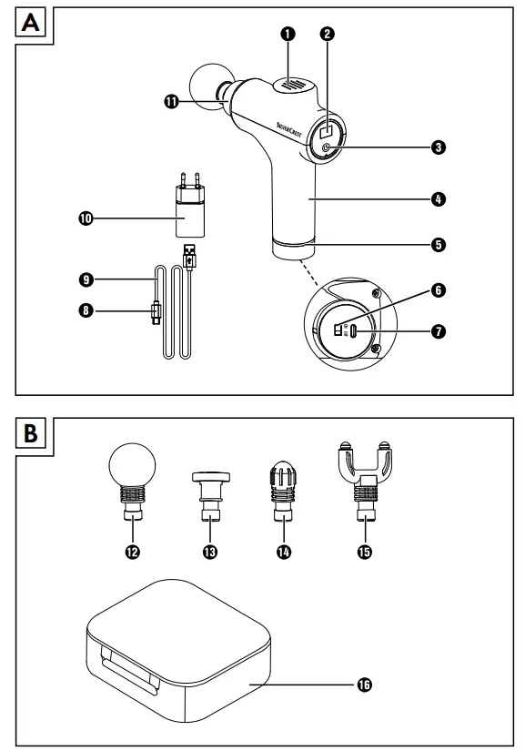SILVERCREST SMGB A1 Massage Gun - Fig 1