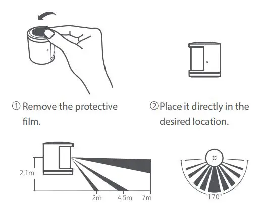 Mi Motion Sensor User Manual - Remove the protective film