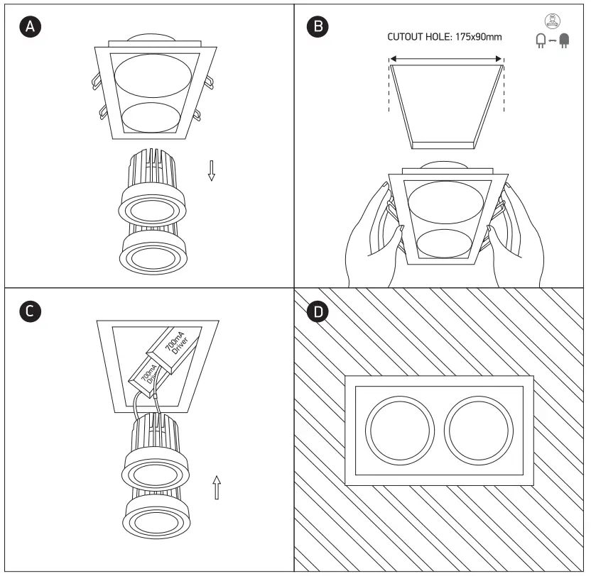 one LIGHT 51212E 2x12W LED Dark Light Recessed Adjustable Spot - fig 1one LIGHT 51212E 2x12W LED Dark Light Recessed Adjustable Spot - fig 1