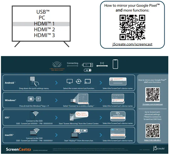j5create JVAW54 56 JVAW76 ScreenCast 4K, Wireless Display Adapter - 6