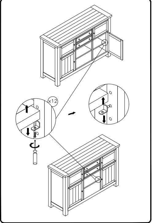 ASHLEY D631-60 Moriville Dining Server. - 2