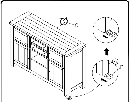 ASHLEY D631-60 Moriville Dining Server. - 3