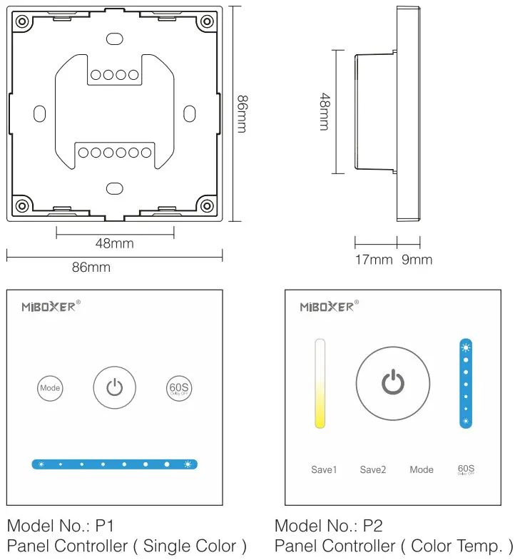 MIBOXER P1 Panel Controller Single Color - FIGURE 1