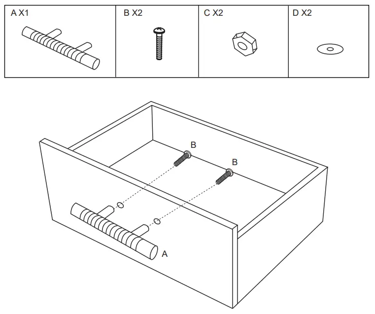 Indian Shelf 43257942 2 Pack Rattan and Gold Look Handles