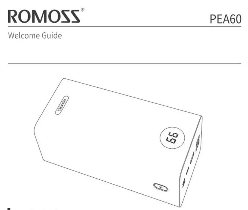 ROMOSS PEA60 60000mAh Power Bank Instructions