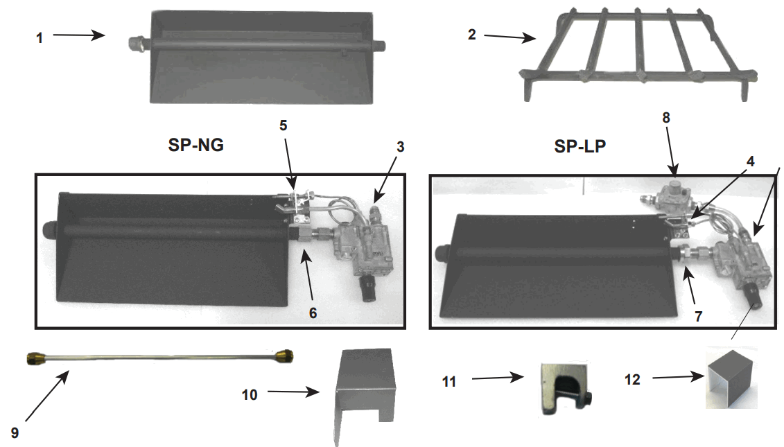HEARTH HOME SP18NG 18 Inch Safety Pilot Hearth Kit Sand Pan Burner - Service Parts 1
