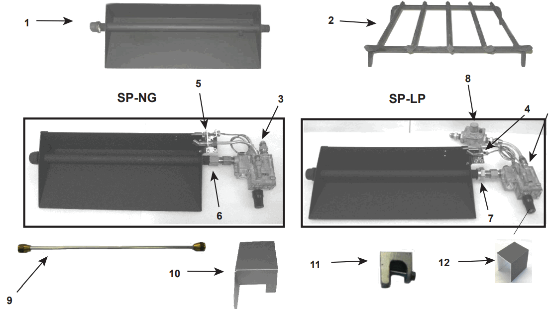 HEARTH HOME SP18NG 18 Inch Safety Pilot Hearth Kit Sand Pan Burner - Service Parts 2