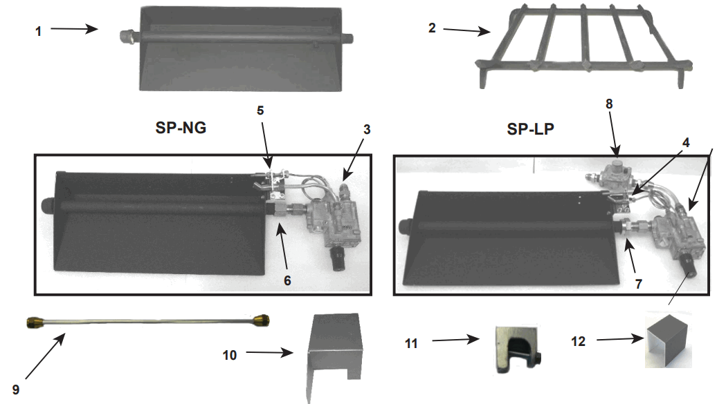 HEARTH HOME SP18NG 18 Inch Safety Pilot Hearth Kit Sand Pan Burner - Service Parts