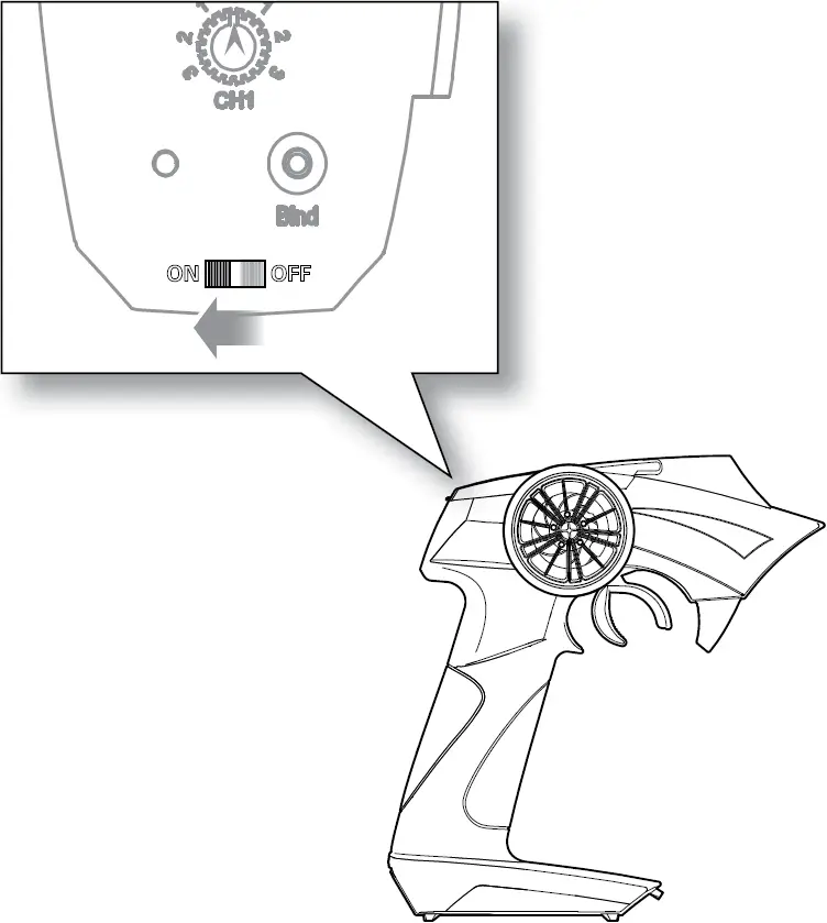 POWER ON THE TRANSMITTER