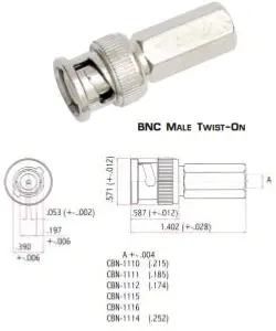 Quest 50 Ohm BNC Male Twist