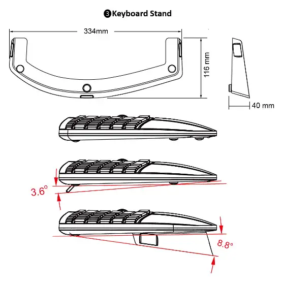 Perixx PERIDUO 606A Ergonomic Combo Wireless Keyboard and Mouse for Windows- Product Illustration 2
