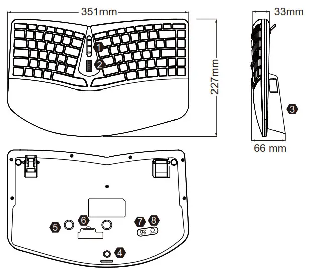 Perixx PERIDUO 606A Ergonomic Combo Wireless Keyboard and Mouse for Windows- Product Illustration
