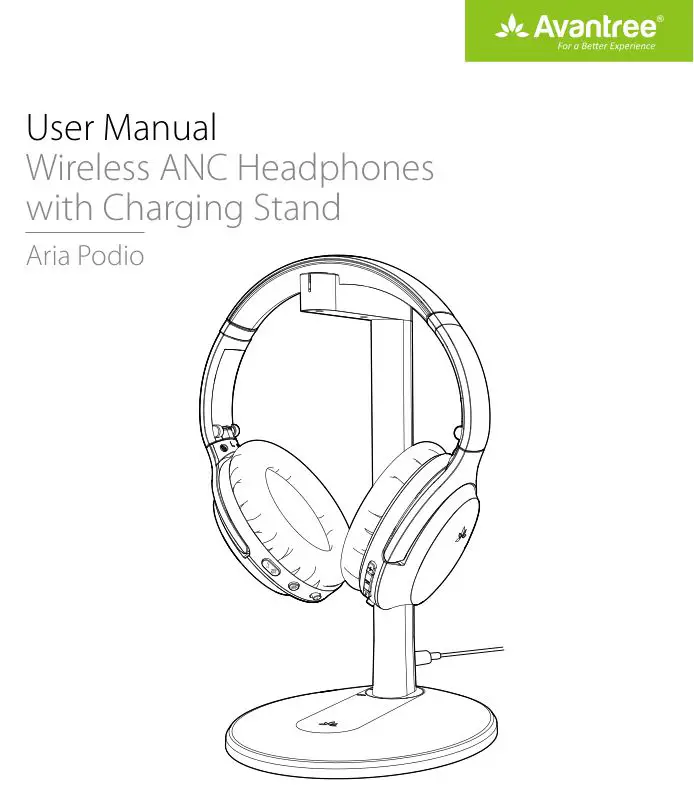 Avantree Aria Podio ANC Headphones User Manual
