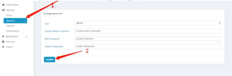 INNOSILICON T2TS-26T BTC Miner Bitcoin Miner 1980W SHA-256 include PSU and Power Cord - Modify the login password