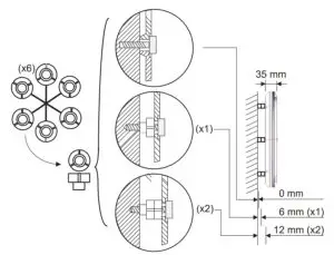 DEFA E05 0122 Ledge Circle LED Light - Spacers