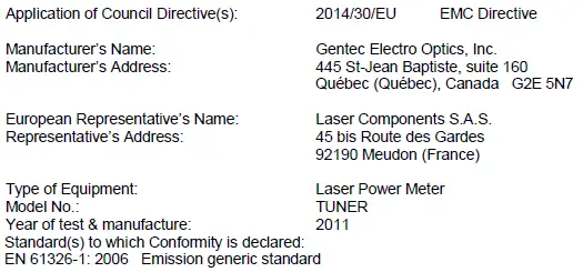gentec-EO 101741 Tuner Power Monitor with Needle fig8