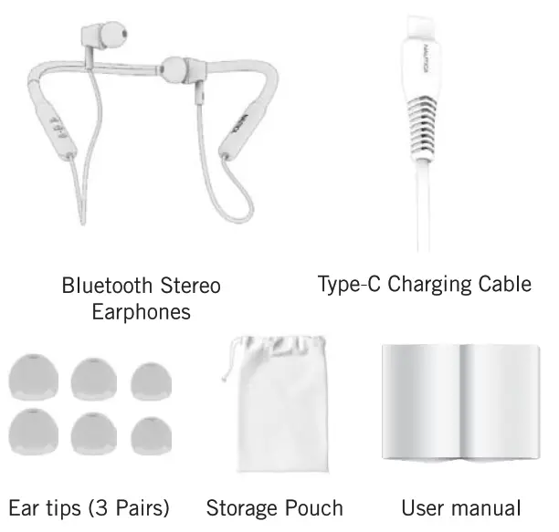 NAUTICA B310 Bluetooth Stereo Earphones - package content