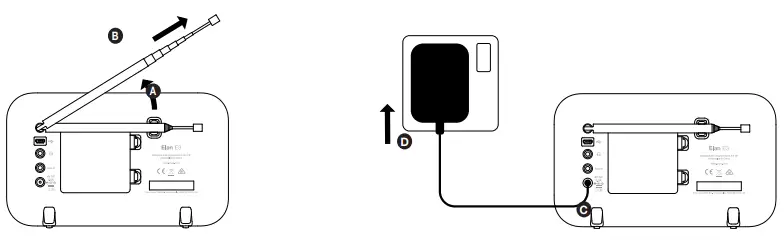 PURE Elan E3 Portable DAB DAB and FM Radio - adapter