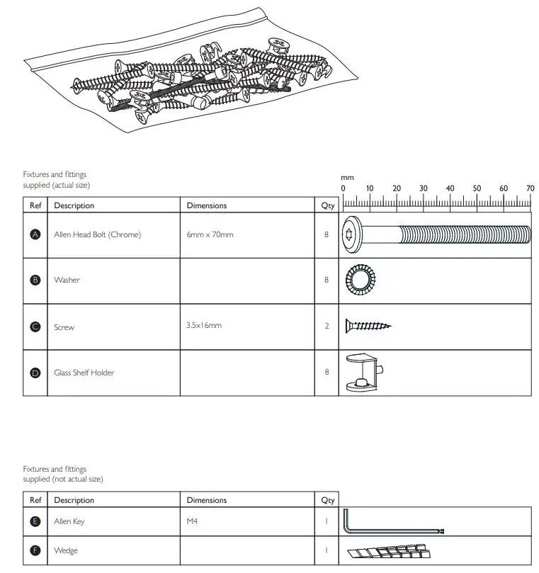 JOHN LEWIS Fluted Glass Sideboard - Fixtures and fittings