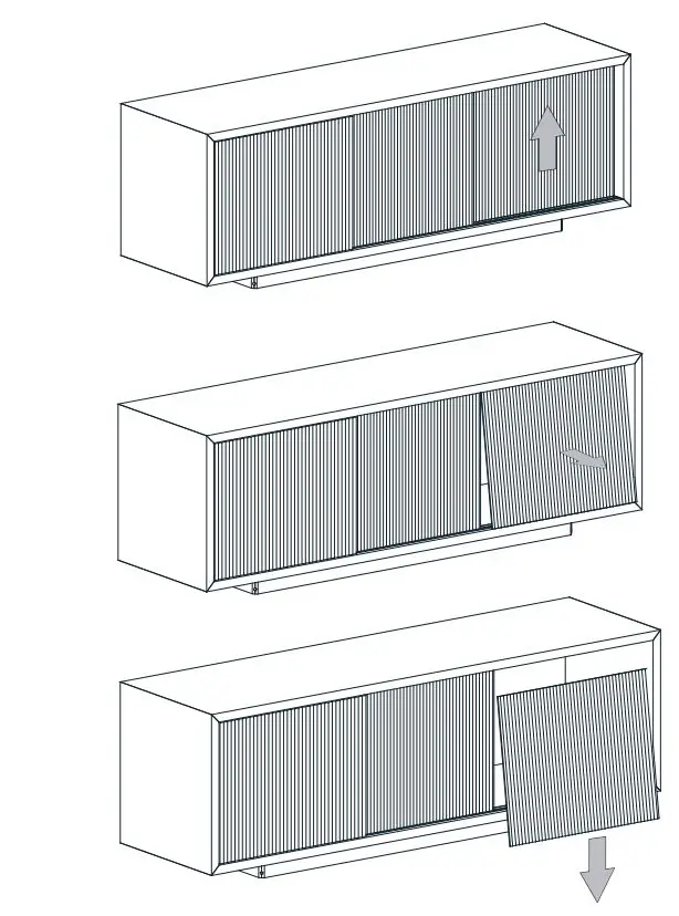 JOHN LEWIS Fluted Glass Sideboard - Product assembly Step 1