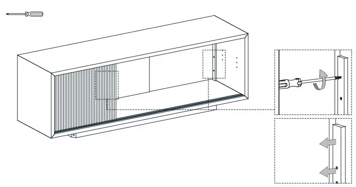 JOHN LEWIS Fluted Glass Sideboard - Product assembly Step 2