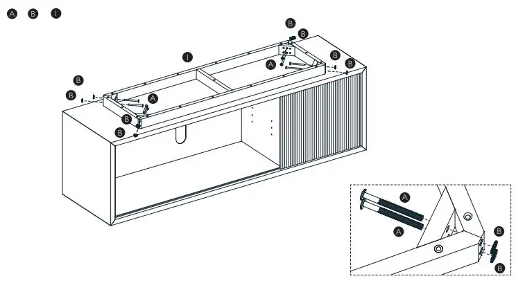 JOHN LEWIS Fluted Glass Sideboard - Product assembly Step 4