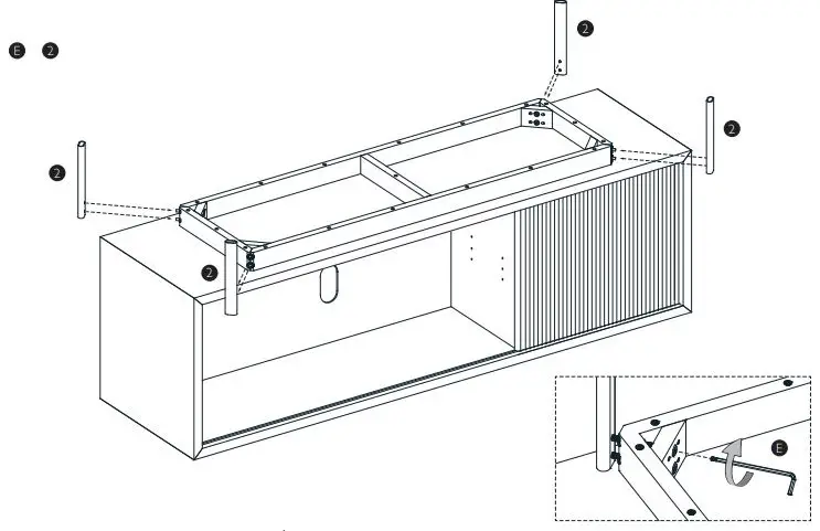 JOHN LEWIS Fluted Glass Sideboard - Product assembly Step 5