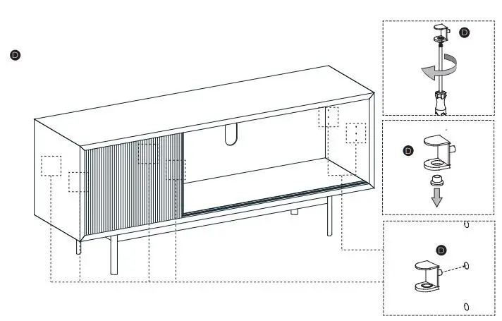 JOHN LEWIS Fluted Glass Sideboard - Product assembly Step 6