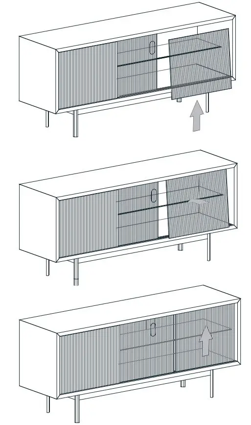 JOHN LEWIS Fluted Glass Sideboard - Product assembly Step 8