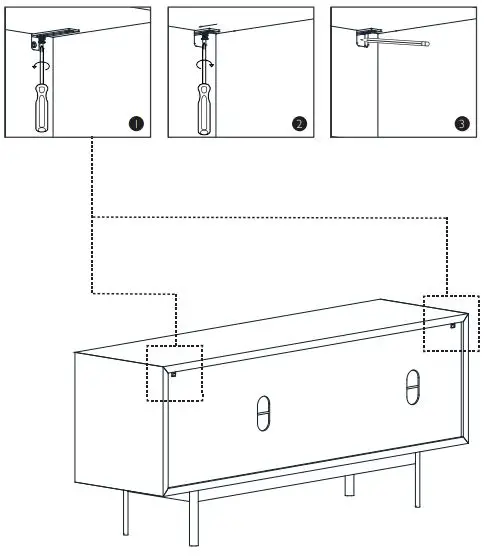 JOHN LEWIS Fluted Glass Sideboard - Wall Fixing Instructions 2