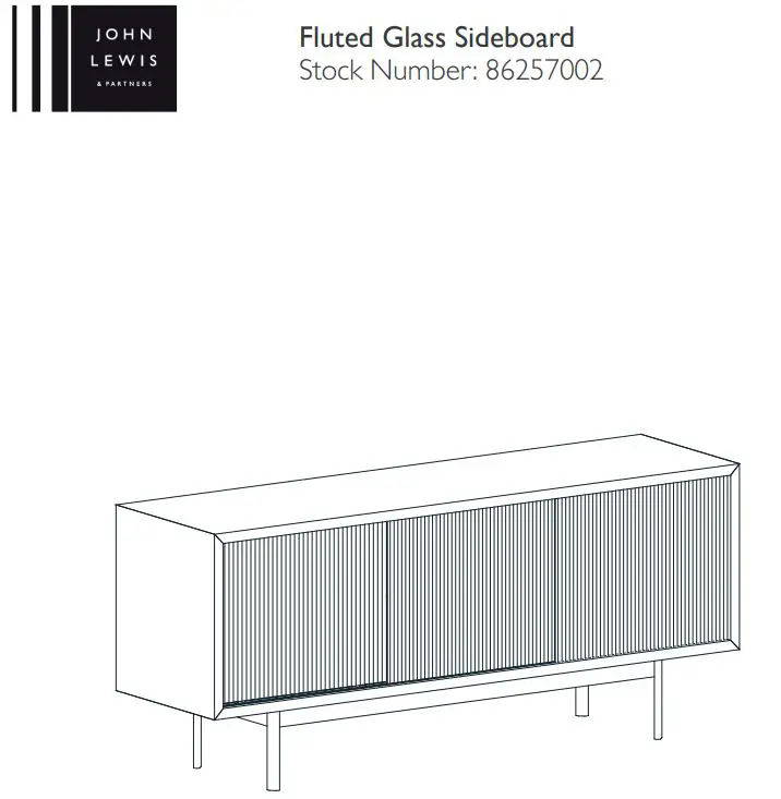 JOHN LEWIS Fluted Glass Sideboard