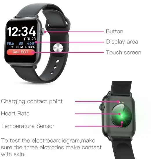 semcorel BT1 CoCo Medical Smartwatch - Features
