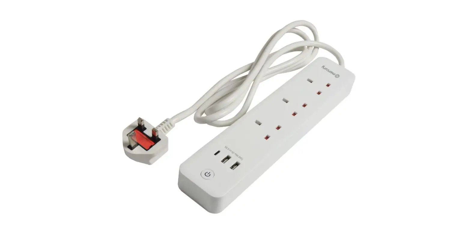 Mercury 350.155uk 3-gang Wi-fi Smart Power Strip With Usb And Surge Protection User Manual
