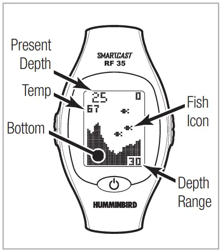 HUMMINBIRD RF35 SmartCast Fish Finder Watch - Display