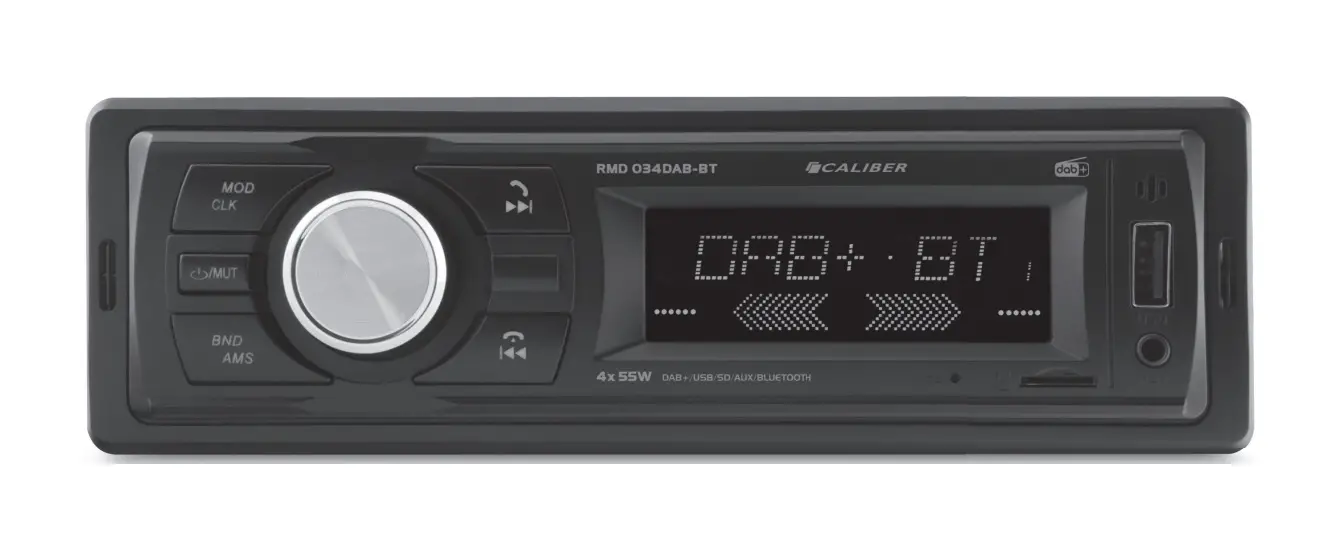 Caliber Rmd 034dab-bt Car Radio With Dab + And Bluetooth User Guide