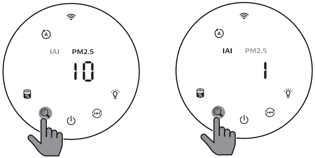 Switching the display indicator