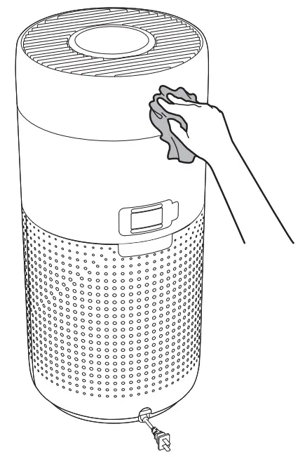 Cleaning the body of the air purifier