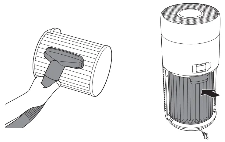 Cleaning the surface of the filter