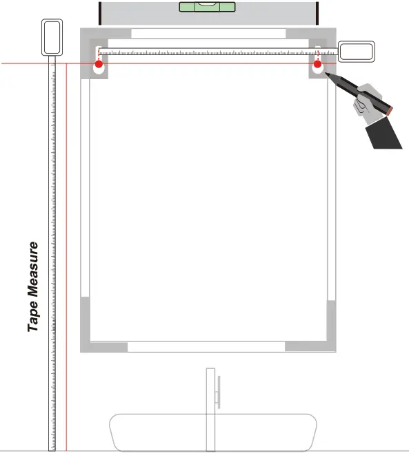 GETPRO B08TBVR8N1 32 x24 Inch Beveled Rectangular Mirror - Tape Measure