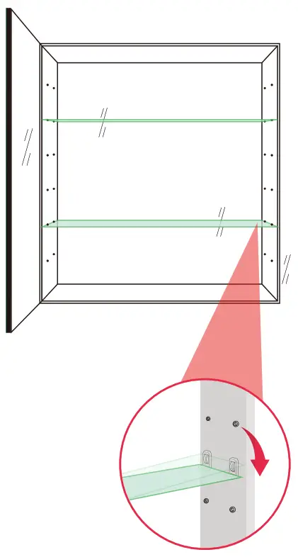 GETPRO B08TBVR8N1 32 x24 Inch Beveled Rectangular Mirror - glass shelf.