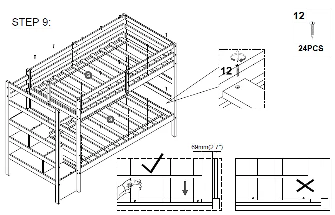 COSTWAY-HU10041-Twin-Bunk-Bed-with-Trundle-Drawer-FIG-11