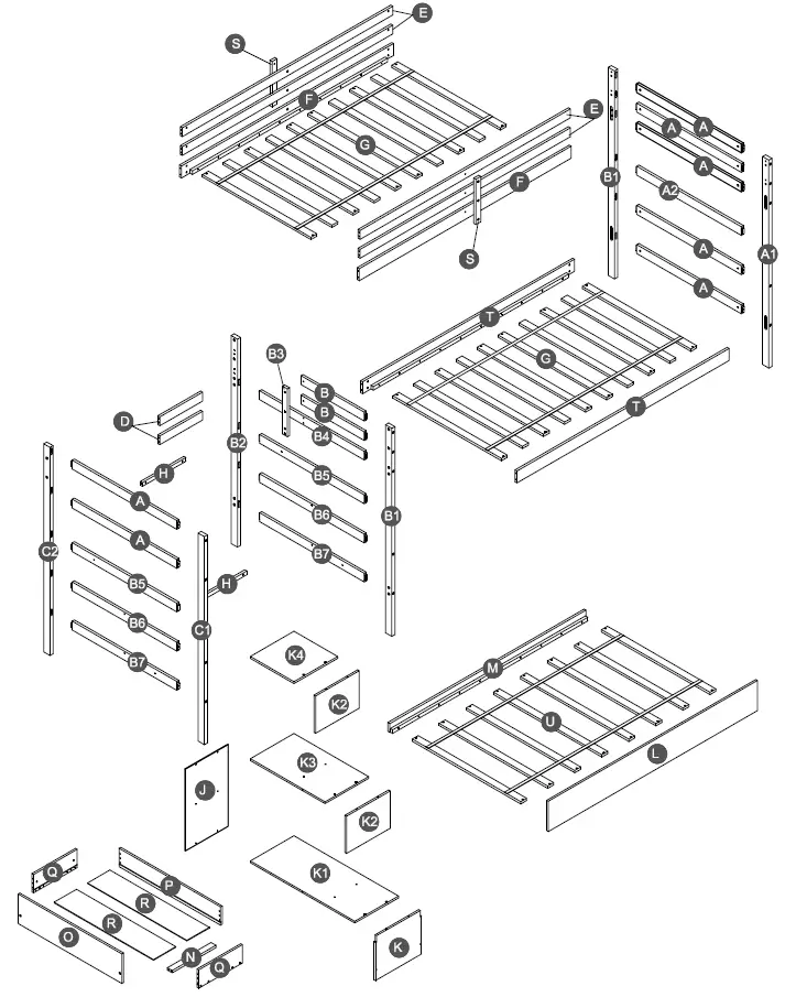 COSTWAY-HU10041-Twin-Bunk-Bed-with-Trundle-Drawer-FIG-2