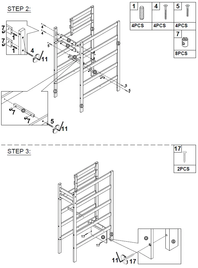 COSTWAY-HU10041-Twin-Bunk-Bed-with-Trundle-Drawer-FIG-7
