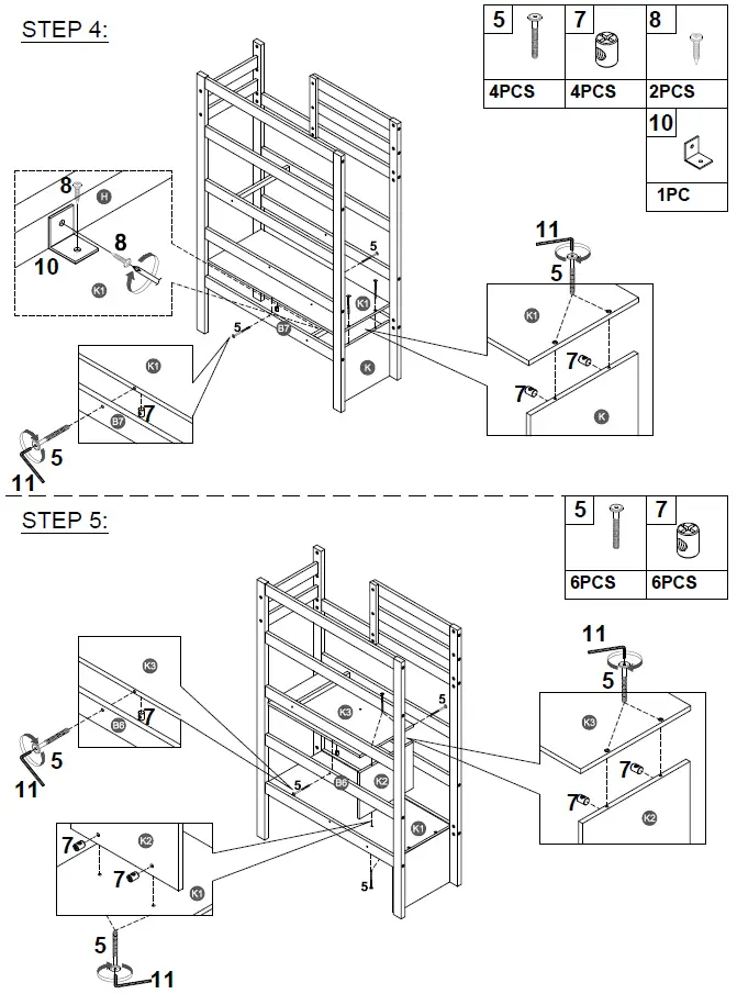 COSTWAY-HU10041-Twin-Bunk-Bed-with-Trundle-Drawer-FIG-8