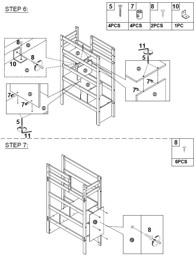 COSTWAY-HU10041-Twin-Bunk-Bed-with-Trundle-Drawer-FIG-9