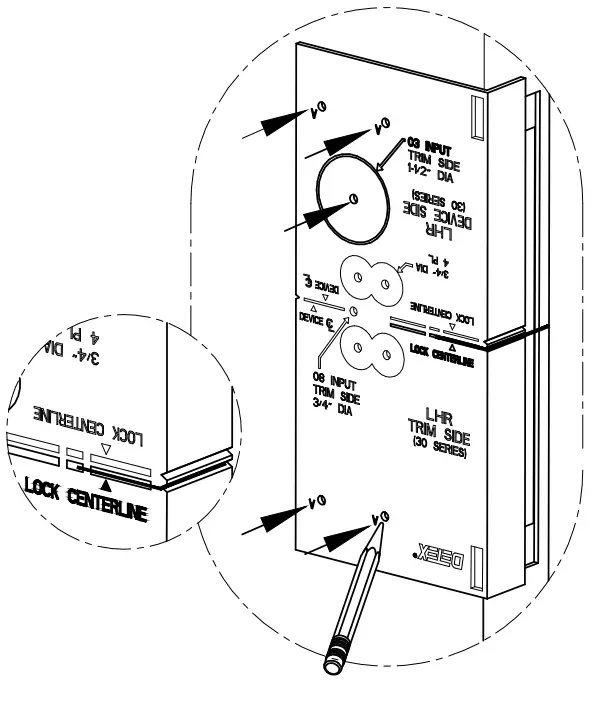 DETEX 03CM 626 Trim Charlotte Mort Nl 626 Advantex 30 Series Night Latch Pul - fig 1l