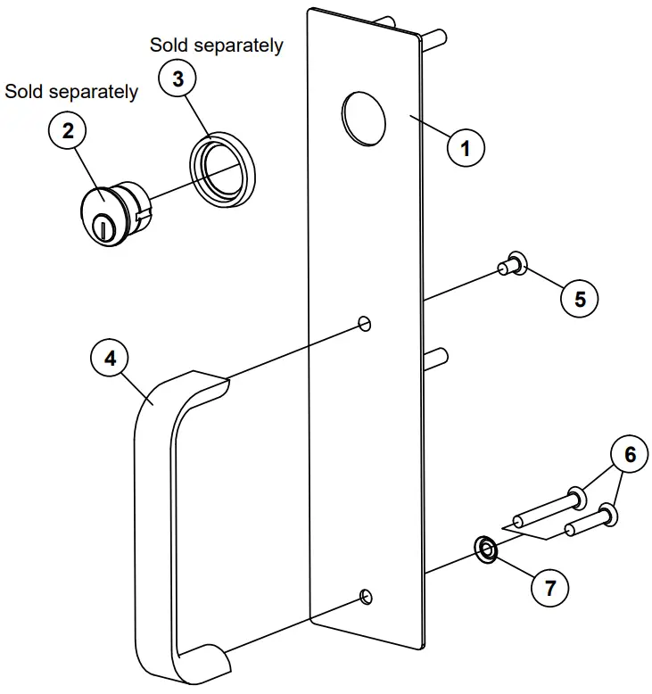 DETEX 03CM 626 Trim Charlotte Mort Nl 626 Advantex 30 Series Night Latch Pull