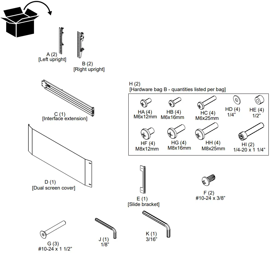 CHIEF FCA624 Fusion Dual Monitor Extension Accessory for XFA1U and XPA1U Carts - Fig 4