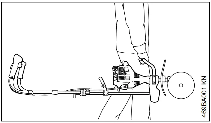 STIHL RL MM Lawn Aerator - Transporting the machine