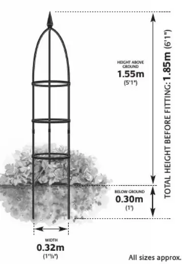 THE HOME DEPOT R352HG Metal Garden Obelisk Trellis-fig4